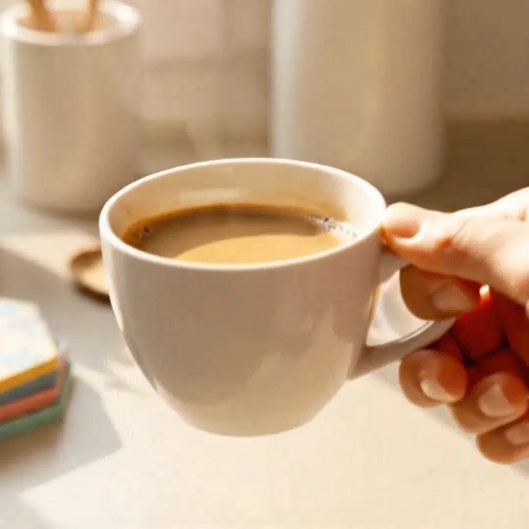 Wellaray Slim Coffee Booster - Schritt drei: den fertig zubereiteten Morgenkaffee genießen